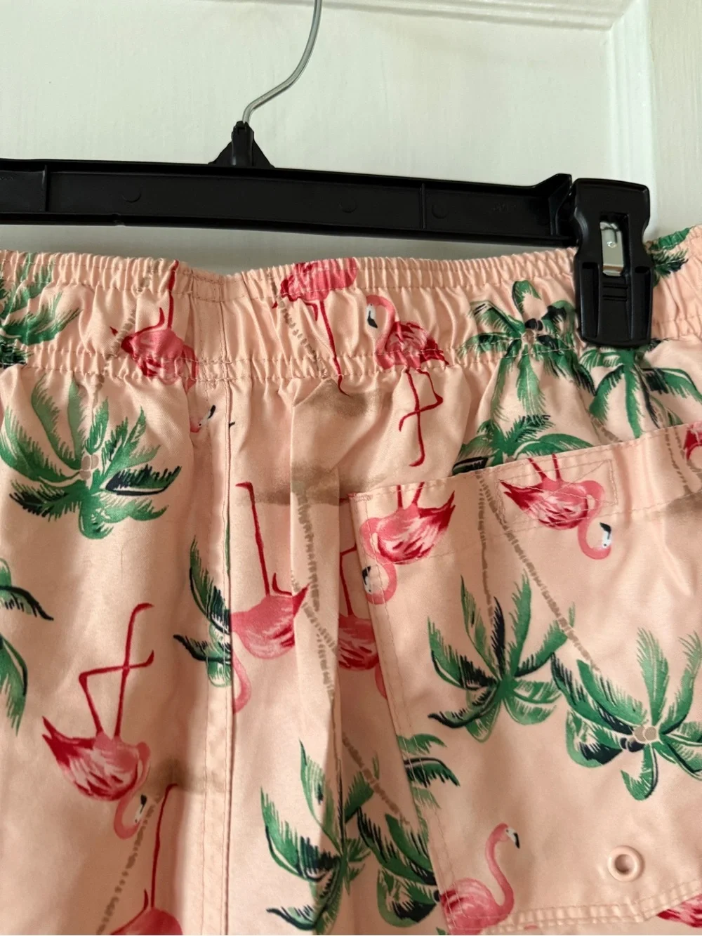 Old Navy Pink Flamingo & Palm Drawstring Shorts size L